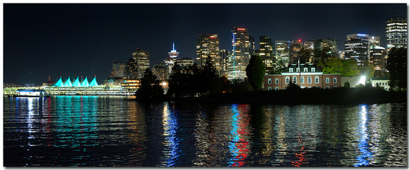 Vancouver skyline at night